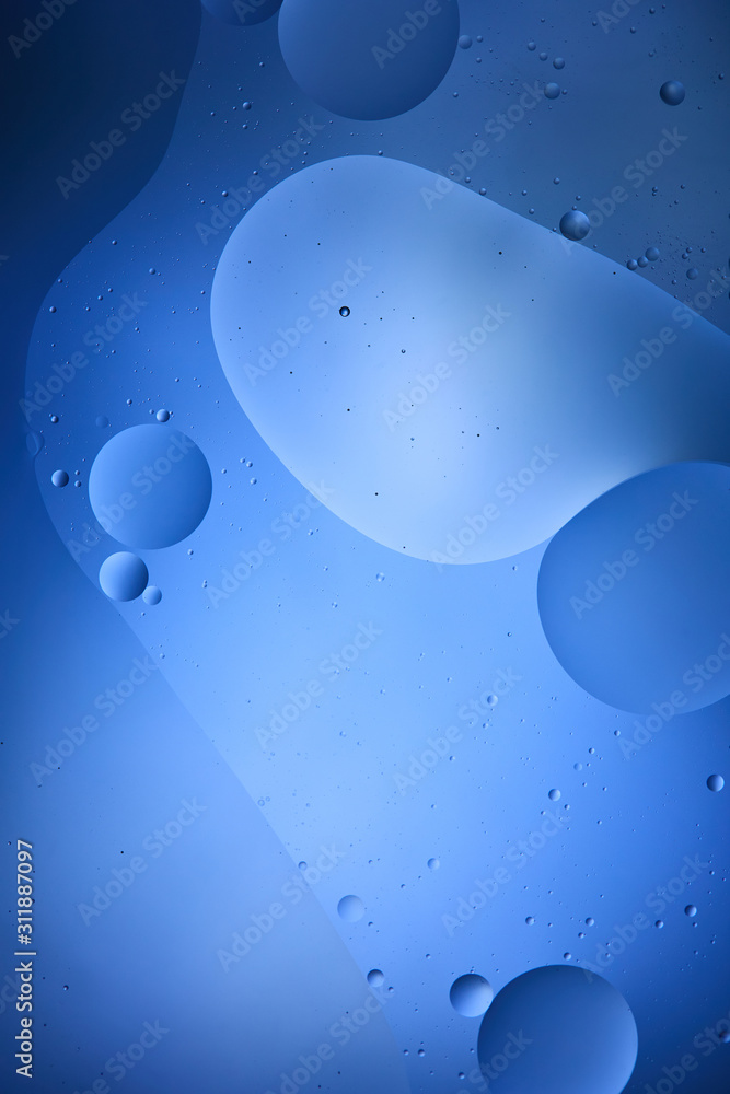 Beautiful abstract blue color background from mixed water and oil