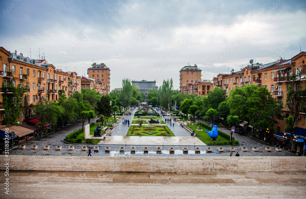 Yerevan is the capital of Armenia. Armenia, Yerevan, August 2018