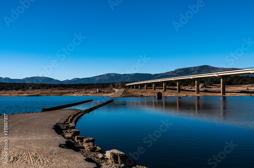 Wallpaper Mural Bridge over the Valmayor reservoir. El Escorial, Madrid, Spain. Torontodigital.ca