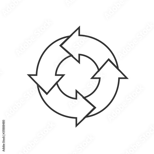 rotating arrows icon vector illustration for website and graphic design symbol