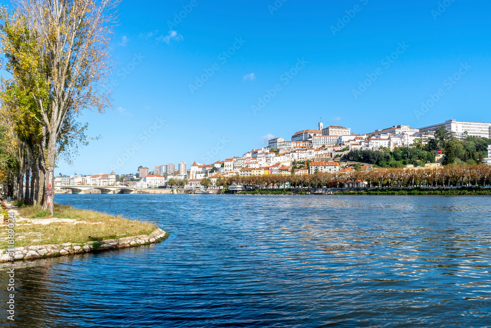 Beautiful old town of Coimbra located on the hill, Portugal