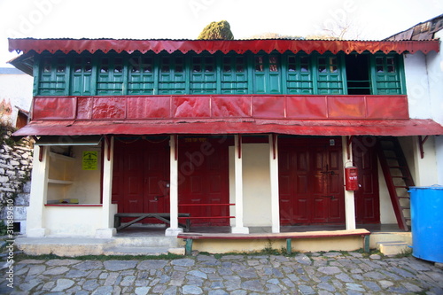Canvas Print A Post office at Pangot village, Nanital, Uttaranchal, India.