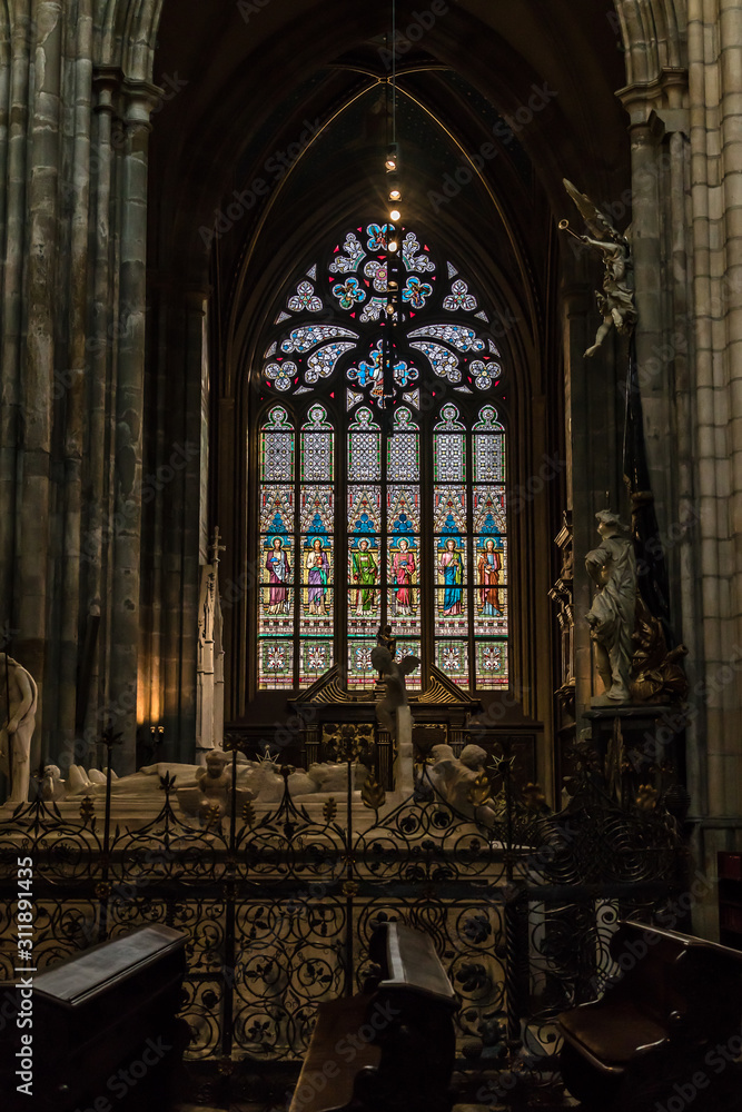 Prague, Czech Republic: the interior of the  St. Vitus Cathedral