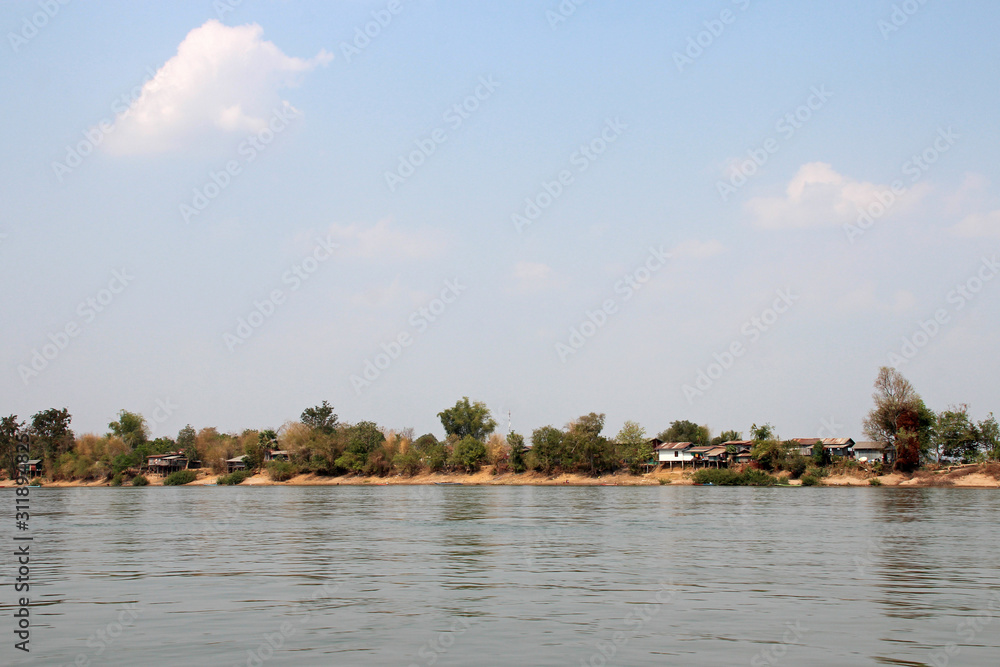 along the mekong river in laos 