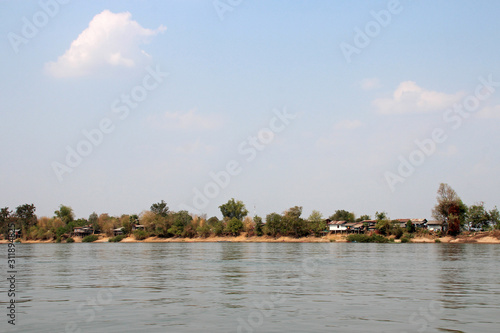 along the mekong river in laos 