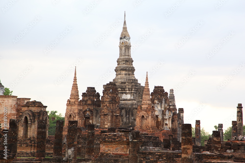 Old Pagoda in historical park, the old town of Thailand