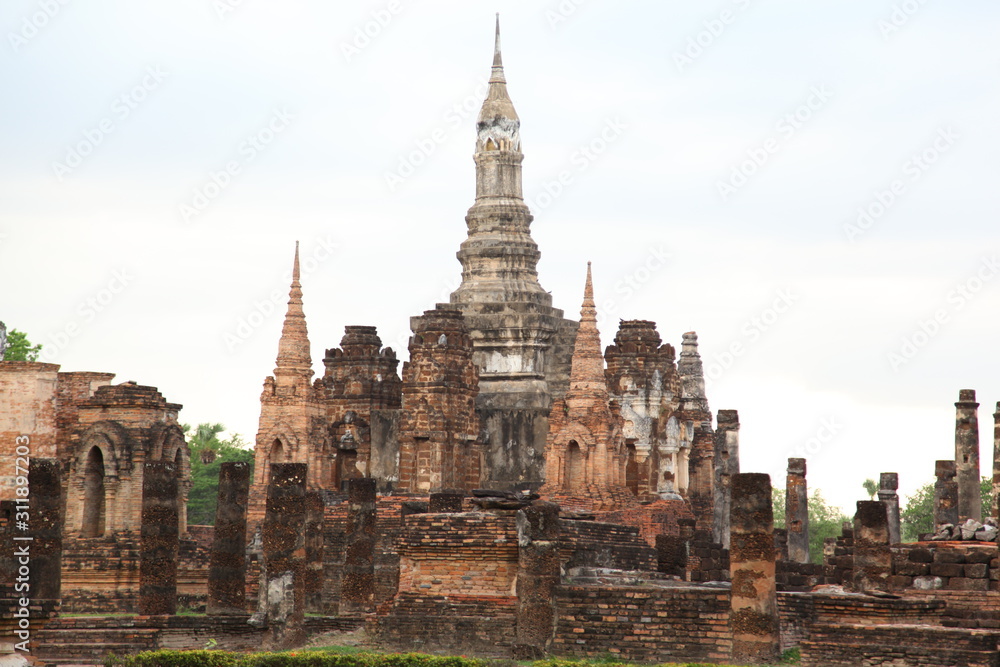 Old Pagoda in historical park, the old town of Thailand