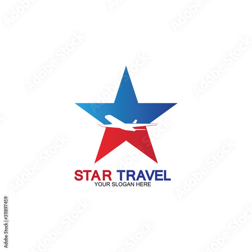 Star travel logo design. Travel agency logo design. Amazing destinations creative symbol concept.