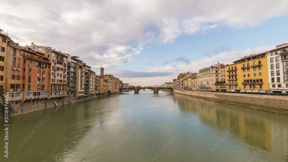 Florence, Italy, Arno River, Day Timelapse Video Florence, Italy, Arno River, Day Timelapse Video