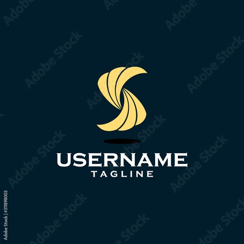 letter s logo design inspiration . letter S logo template . letter S with wings style . golden letter S logo template
