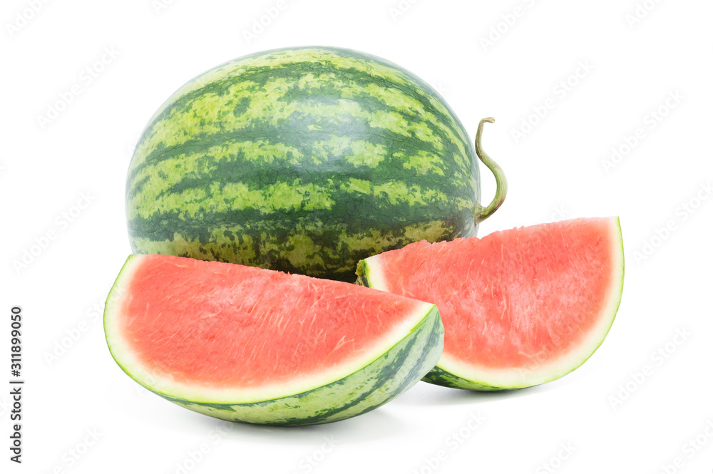 watermelon ripe cut sliced isolated on white background with clipping path watermelon ripe cut sliced isolated on white background with clipping path