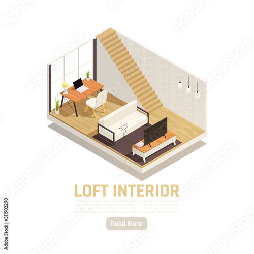 Loft Interior Isometric View