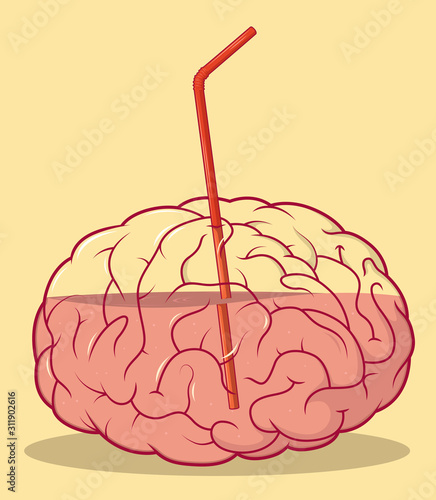 Brain Juice Vector illustration. Intelligence Growth design concept