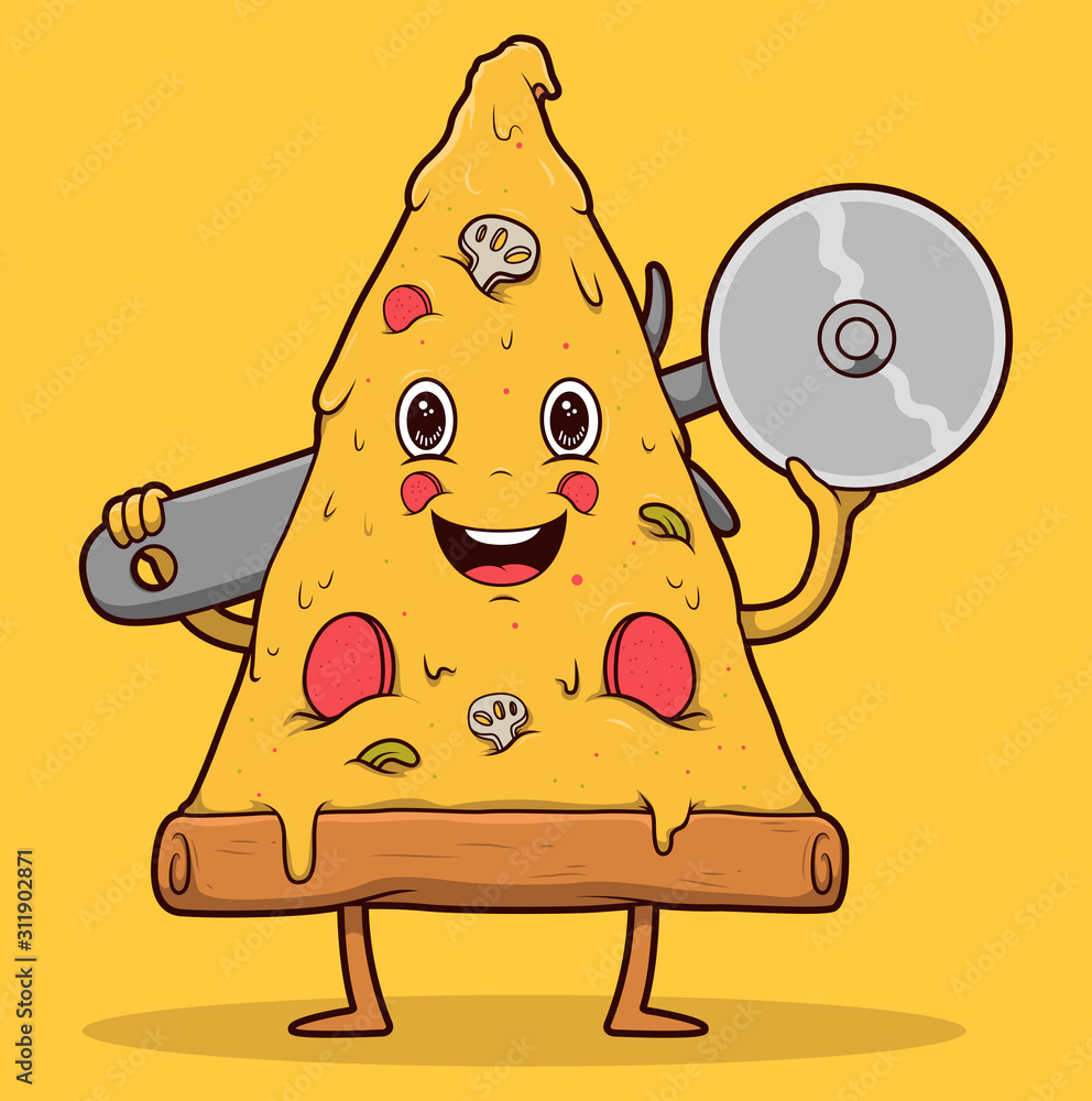 Pizza Slicer vector illustration. Fast Food design concept Stock Vector