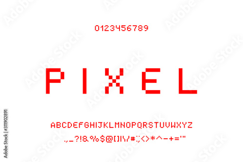 Pixel font.