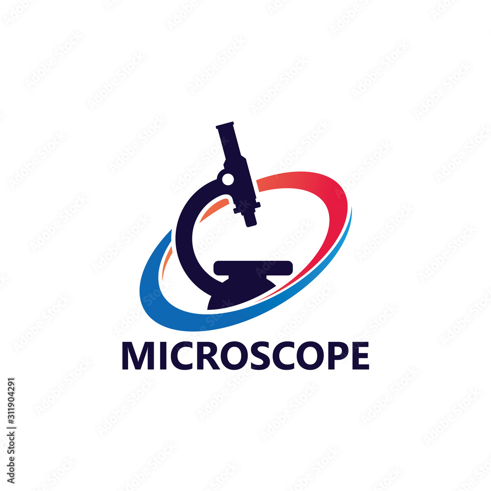 Microscope Lab Logo Template Design Stock Vector Adobe Stock