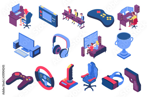 Esport Isometric Icons Set