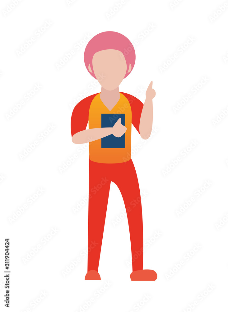 man using smartphone avatar character man using smartphone avatar character