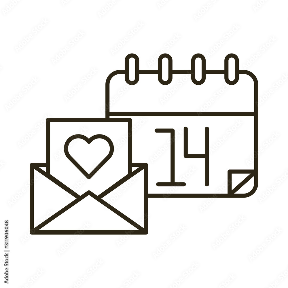 happy valentines day envelope with heart and calendar happy valentines day envelope with heart and calendar