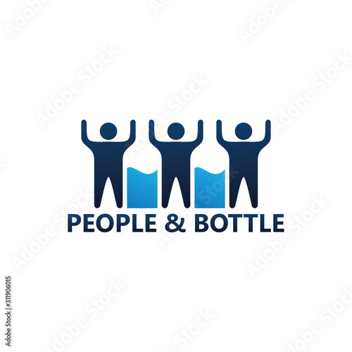 People and Bottle Logo Template Design