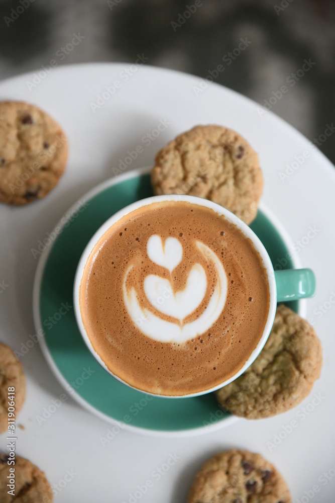 latte with cookies latte with cookies