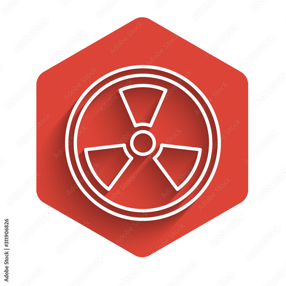 red radioactive symbol