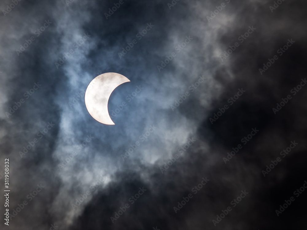 Fototapeta premium Sun eclipse phenomenon.