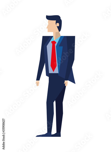 elegant businessman worker avatar character