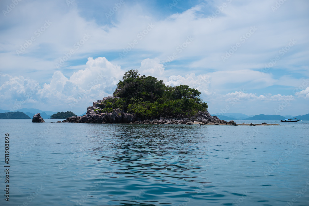 Smal island in the gulf of thailand with boat - Paradise Smal island in the gulf of thailand with boat - Paradise
