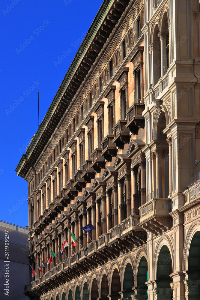  historical building in the downtown of milan city in italy