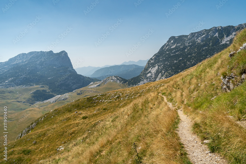 Obraz premium View of the durmitor national park in montenegro. On the trial of Prutas peak. 