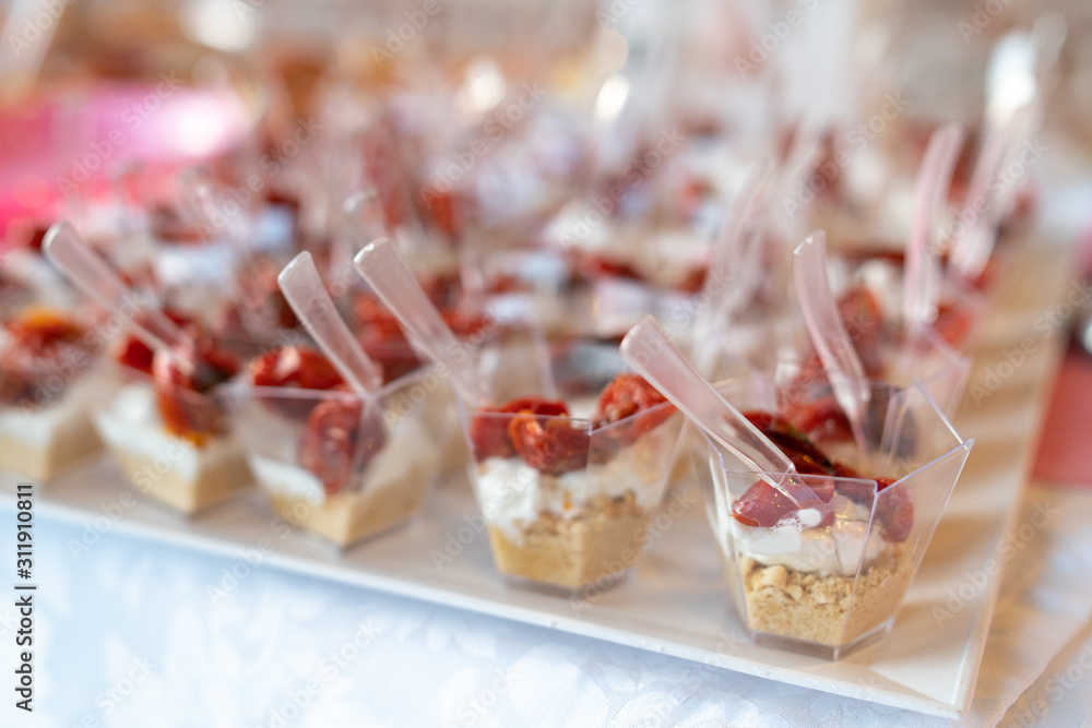 Closeup on a buffet during a party Closeup on a buffet during a party