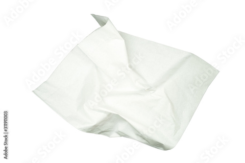 Foto Used paper tissue or Napkin on Isolated  white background