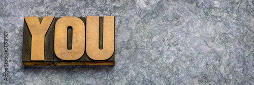 you word typography in wood type photo