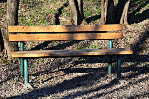 Panchina su un sentiero di campagna 