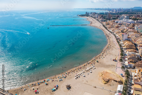 Aerial view of the seaport near the town of Campello. Spain photo