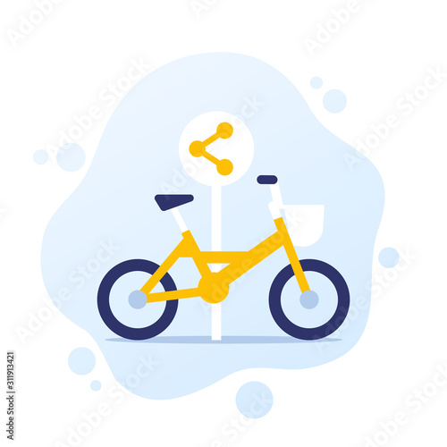 bike sharing point, area, vector icon