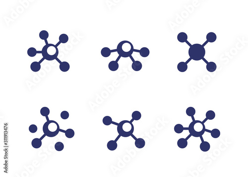 Connections, connect icons on white