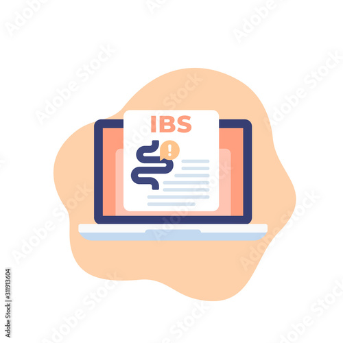 IBS or irritable bowel syndrome, vector icon