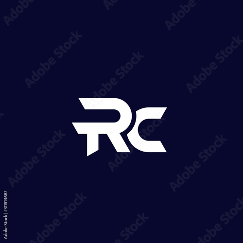 RC letters logo design, vector