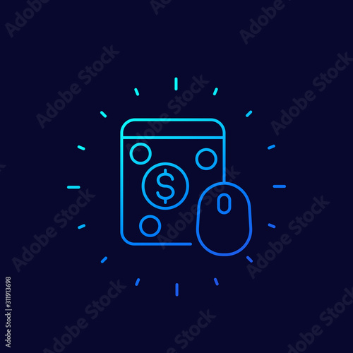 ppc, pay per click icon, linear