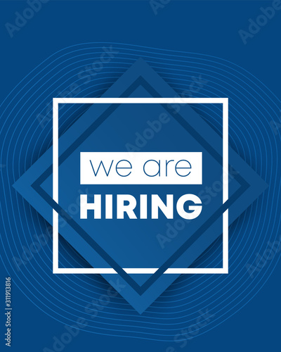 We are hiring banner in blue