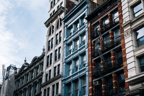 Representative architectural style of SOHO buildings in Lower Manhattan New York City