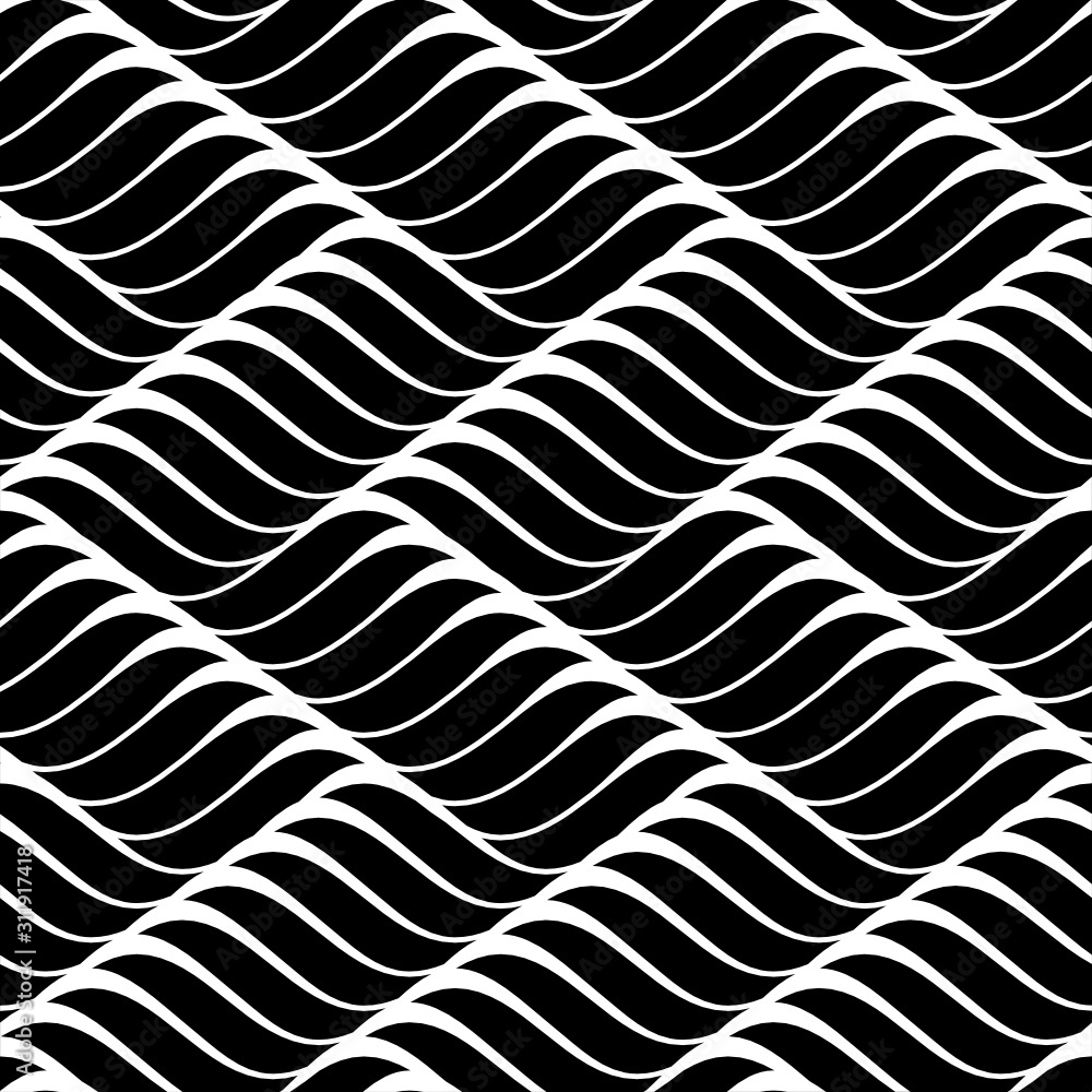 Vector geometric seamless pattern. Modern geometric background with wavy lines. Vector geometric seamless pattern. Modern geometric background with wavy lines.