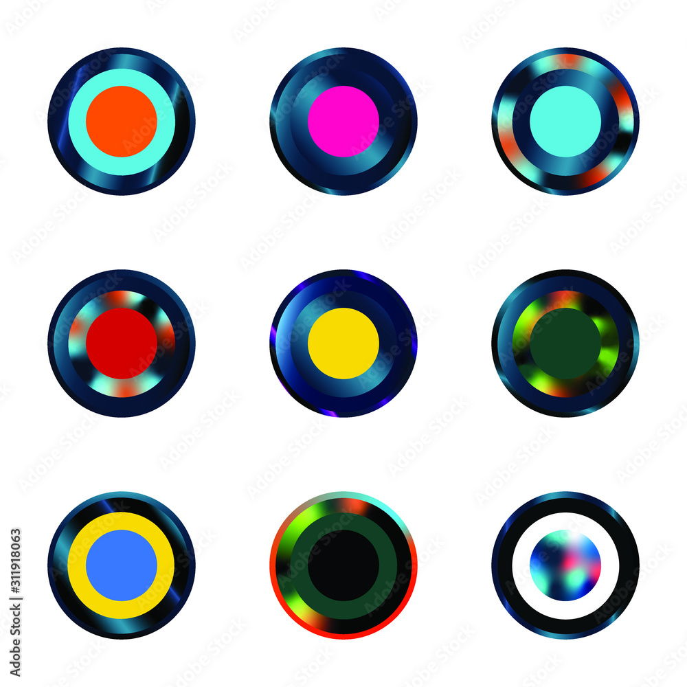 Multicolour and gradient circle button Multicolour and gradient circle button