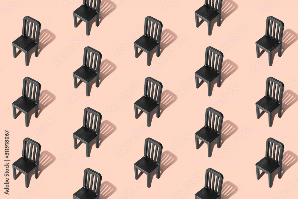 Seamless pattern made of retro chairs abstract.