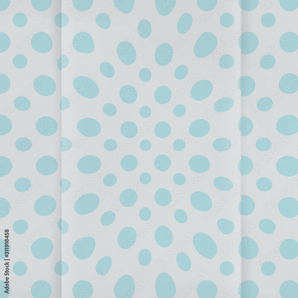 Folded light blue and off white polka dot digital paper