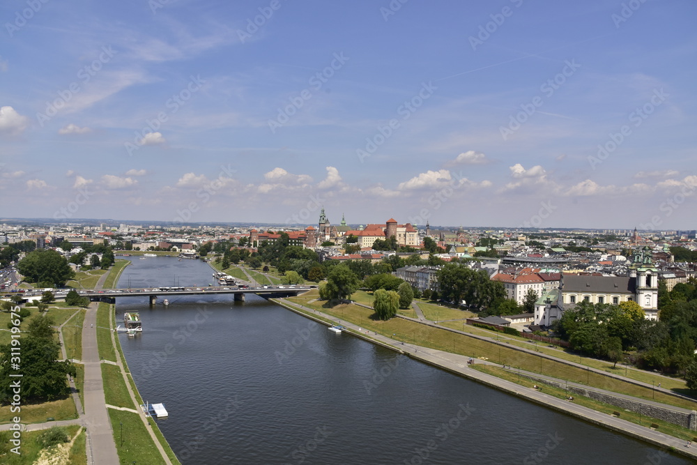 the Vistula River flowing through Krakow Poland