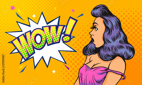 surprised woman keep a wow