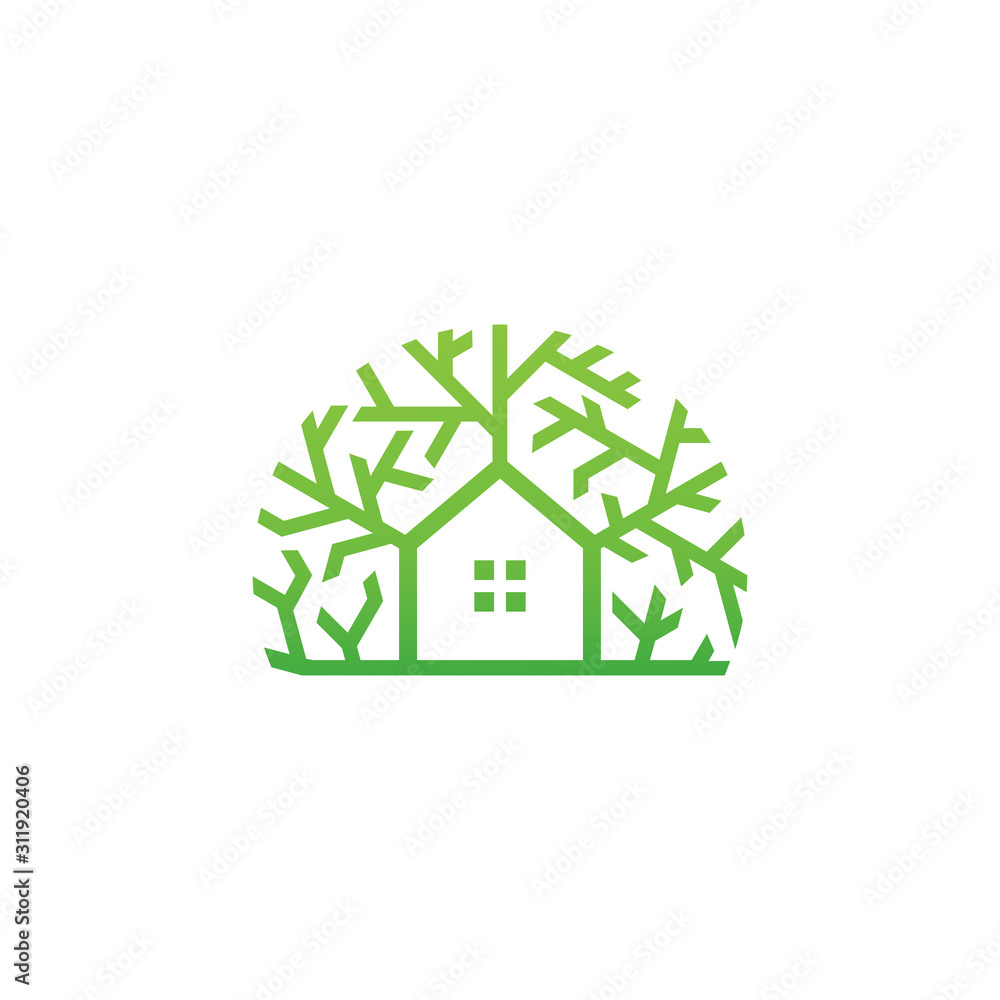 Nature house logo vector stock image Nature house logo vector stock image